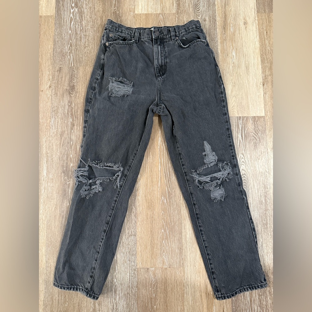 Distressed Black Women Jeans